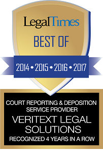 2017 Legal Times Winner Court Reporting & Deposition Service Provider w Years