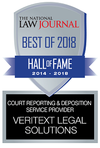 2018 National Law Journal Best of 2018 Hall of Fame Court Reporting & Deposition Service Provider w Years