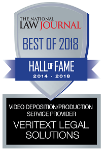 2018 National Law Journal Best of 2018 Hall of Fame Video Deposition & Production Service Provider w Years