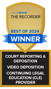 Veritext_WINNER_Combined First Place and Hall of Fame -Court Reporting & Deposition California